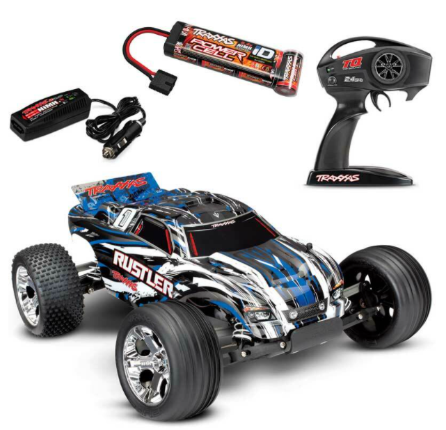 Traxxas Rustler XL-5 RTR RC Truck w/ID Battery & Quick Charger