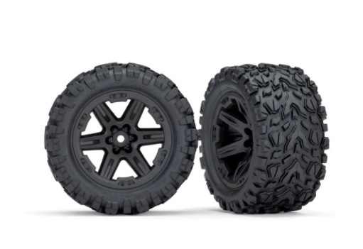 Traxxas Rustler 4x4 Talon EXT Tires Mounted on Black 2.8 Wheels (2)