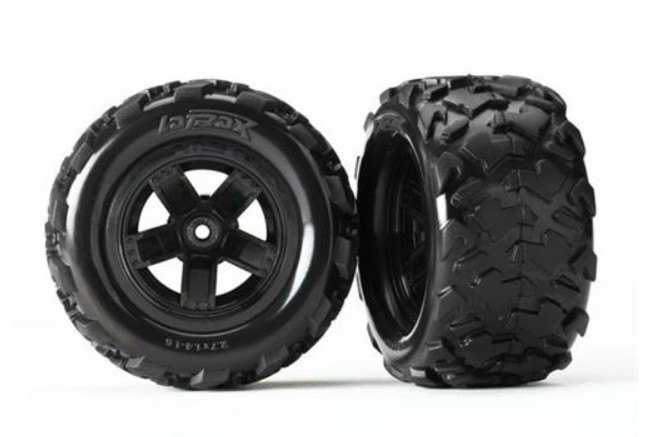 Traxxas Tires & wheels, assembled, glued (Teton 5-spoke wheels, Teton tires) (2)